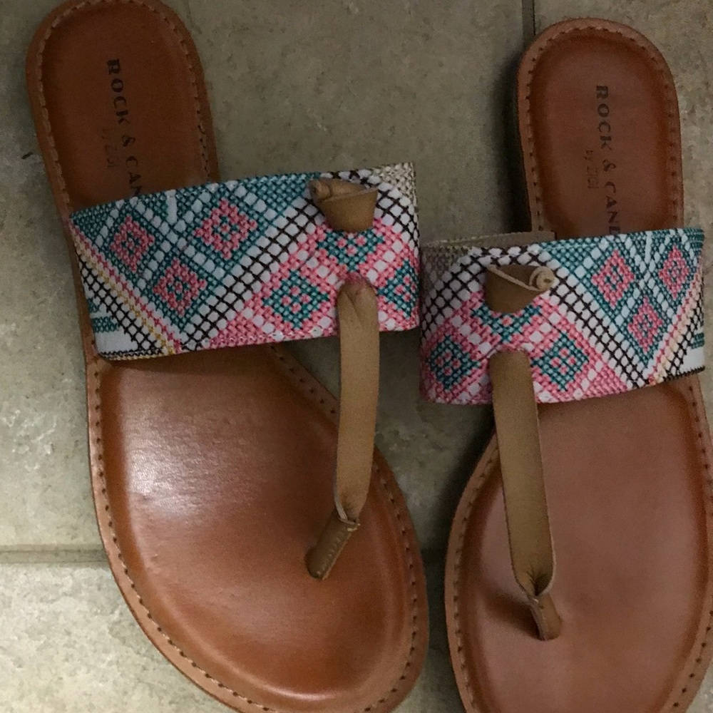 Multiple color sandals.  8.5 m